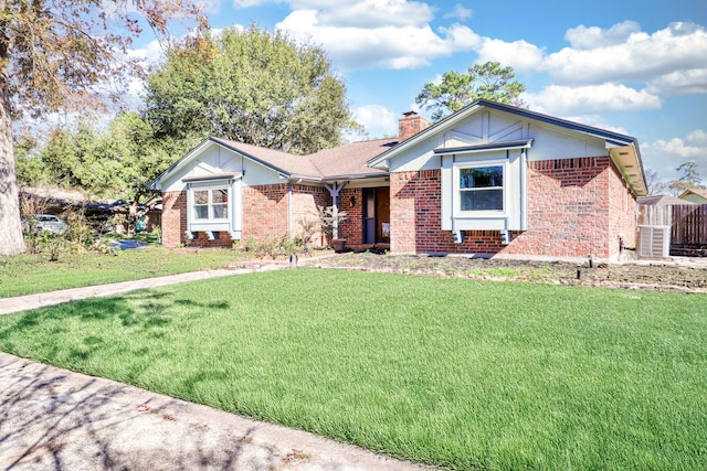 view of front of property with a front lawn