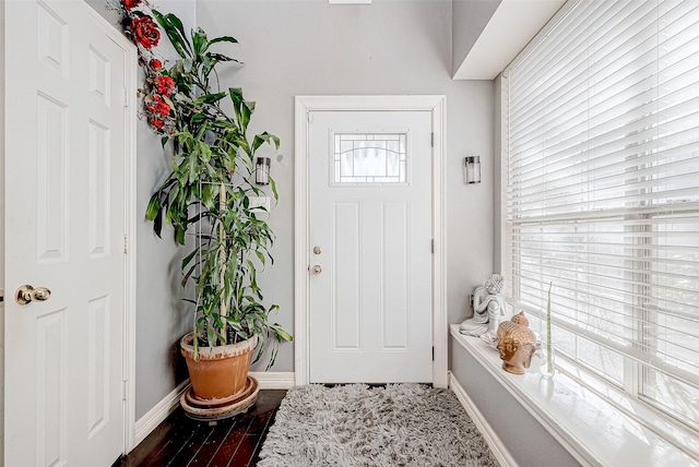 entryway featuring dark hardwood / wood-style floors