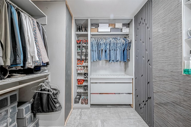 view of walk in closet