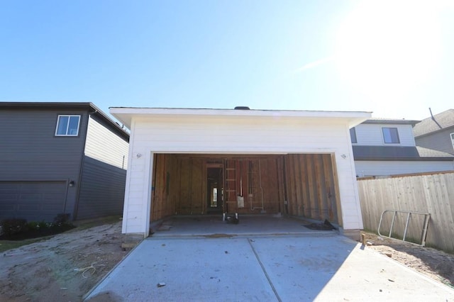 view of garage