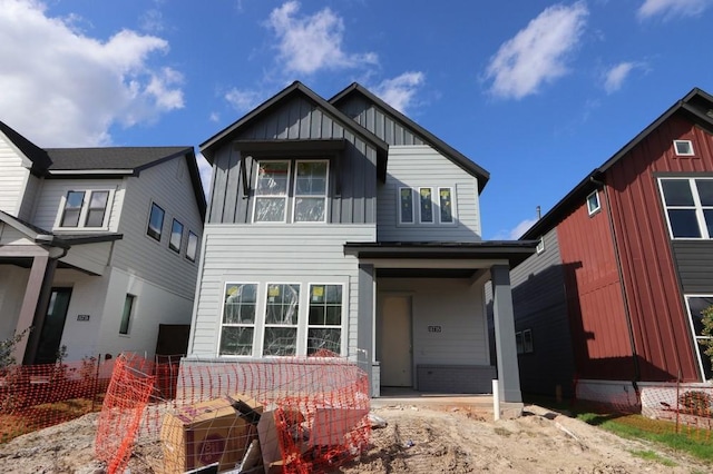 view of front of house featuring board and batten siding