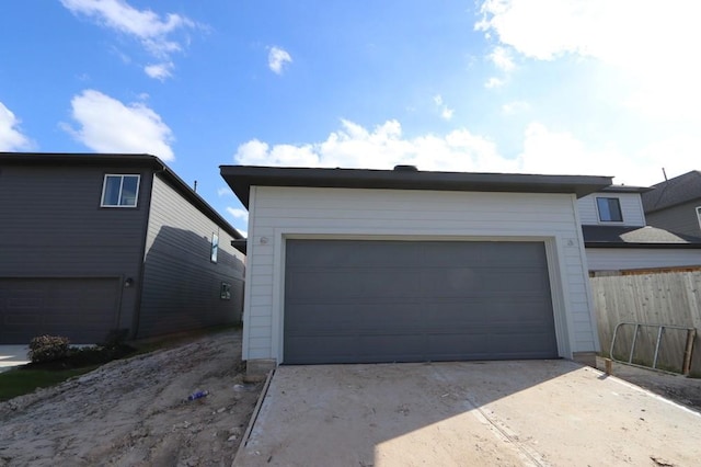 view of garage