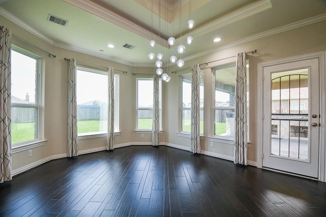 doorway featuring dark hardwood / wood-style flooring and plenty of natural light