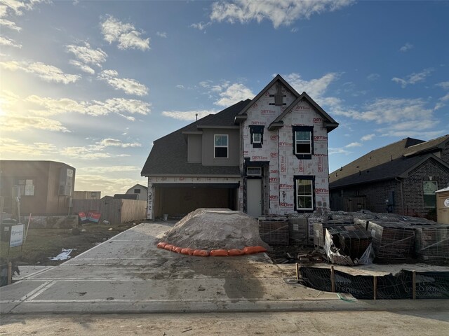 property under construction with a garage