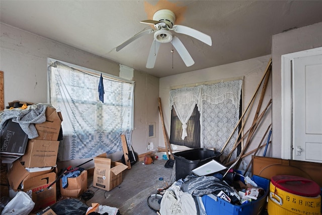 miscellaneous room featuring ceiling fan