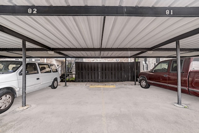 garage with a carport