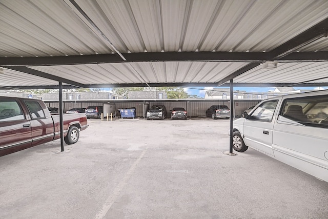 garage with a carport