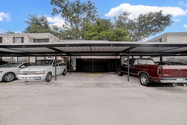 view of parking featuring a carport