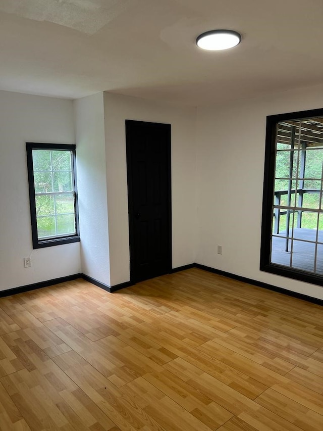 empty room featuring light hardwood / wood-style flooring and a healthy amount of sunlight