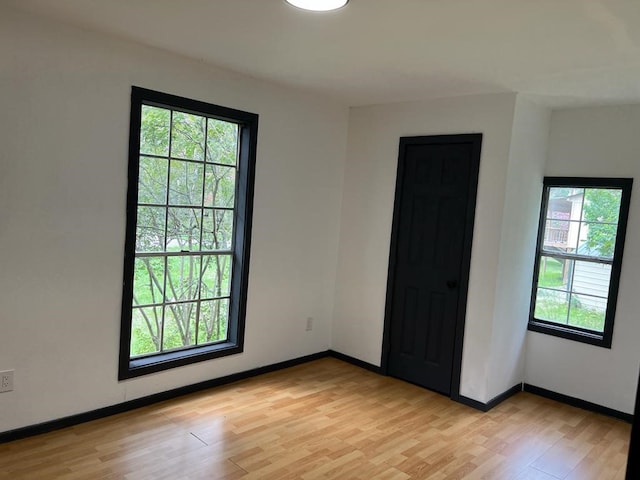 empty room featuring light wood-type flooring