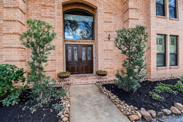 property entrance with french doors