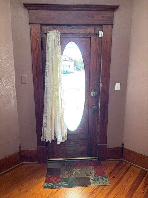 foyer entrance featuring hardwood / wood-style floors