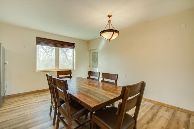 dining space featuring light hardwood / wood-style floors