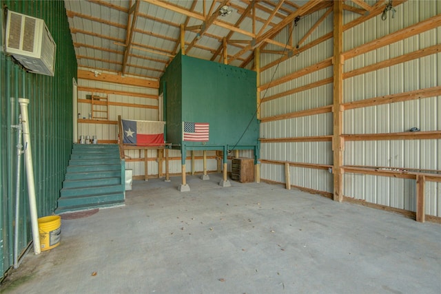 garage with a wall mounted AC