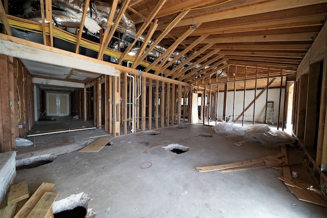 miscellaneous room featuring vaulted ceiling