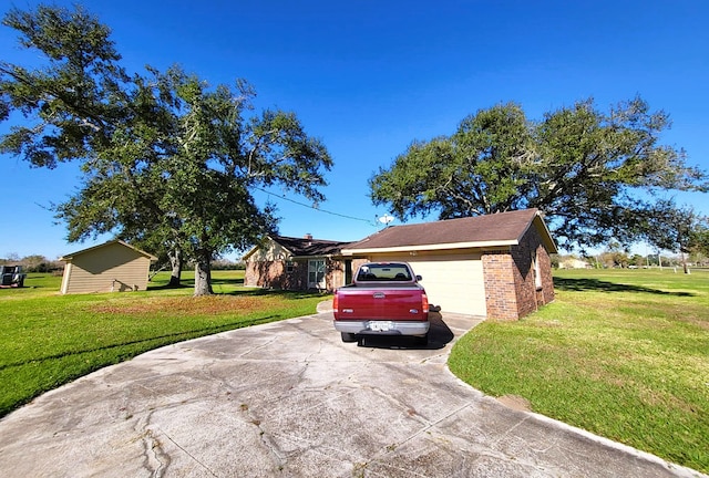 view of property exterior featuring a lawn