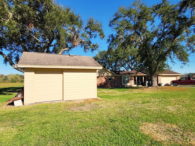 exterior space with a storage unit