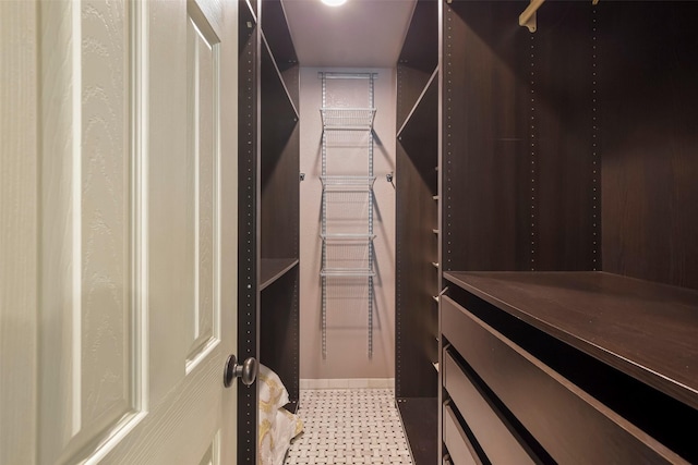 view of walk in closet