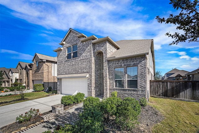 view of front of house with a garage