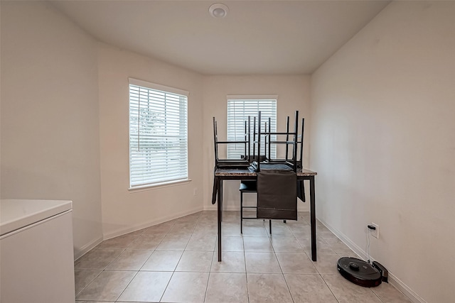 view of tiled home office