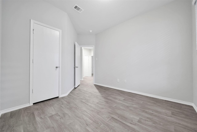 unfurnished bedroom featuring light hardwood / wood-style flooring