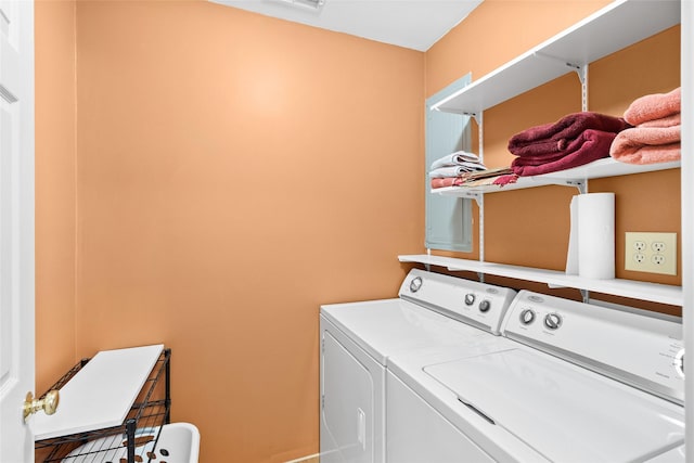 laundry room with separate washer and dryer