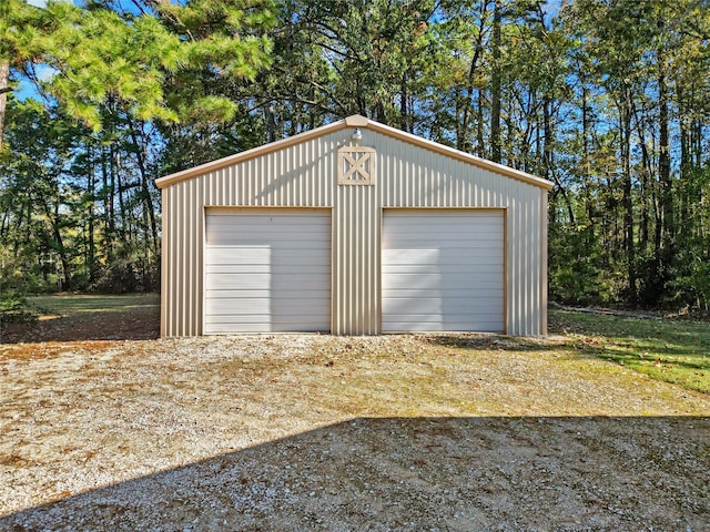 view of garage