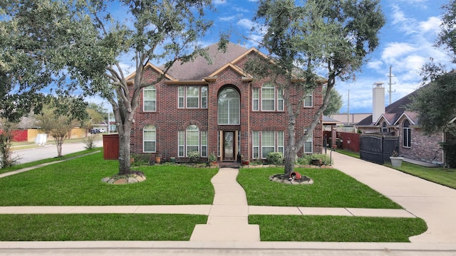 view of front of home with a front yard