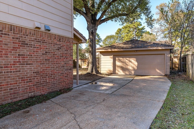 view of garage