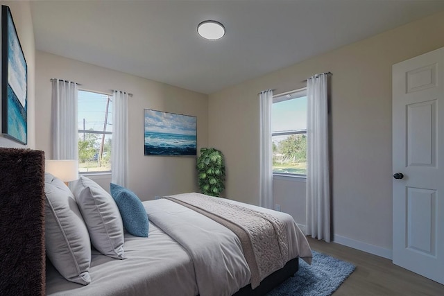 bedroom featuring wood-type flooring