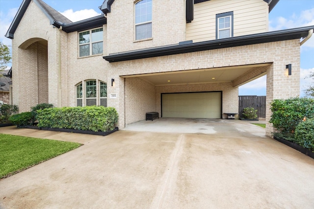 view of front facade with a garage