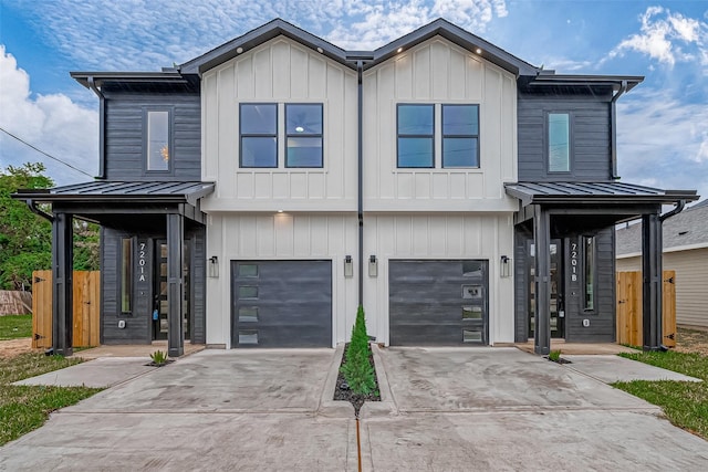 view of front of home with a garage