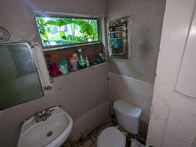 bathroom with sink and toilet