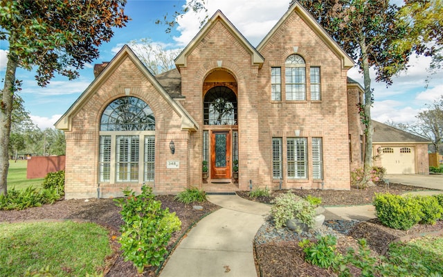 view of front of home with a garage