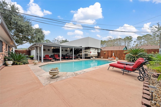 view of pool featuring a patio