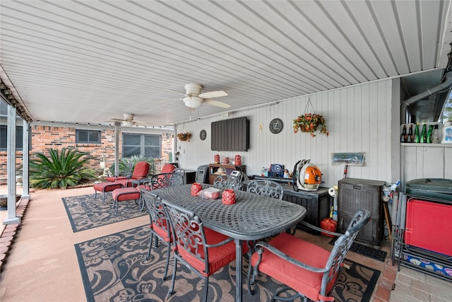 view of patio / terrace with ceiling fan