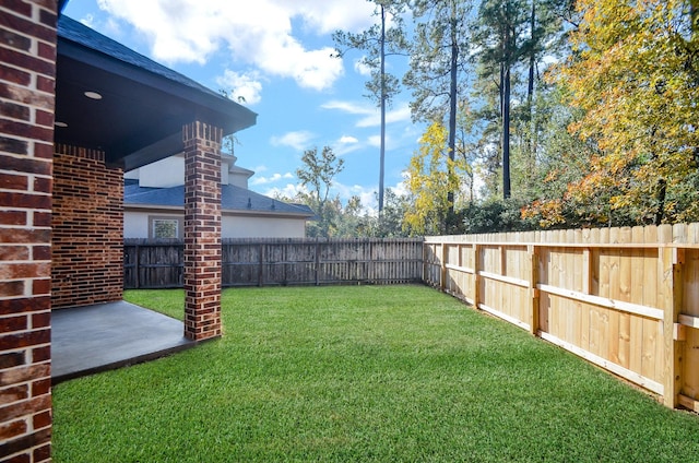 view of yard with a patio area