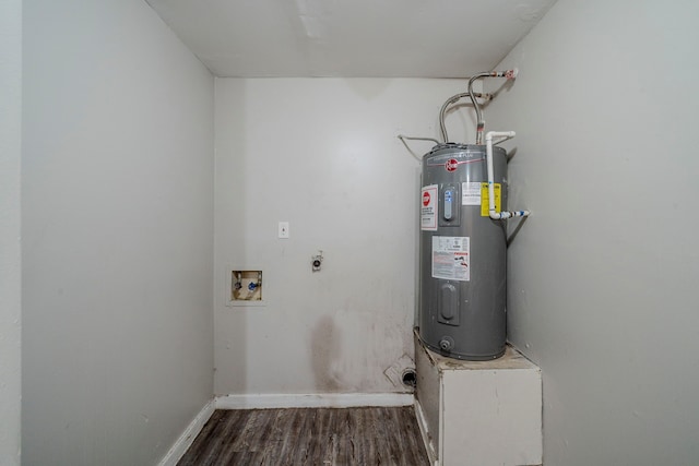 utility room with electric water heater