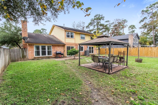 view of yard with a gazebo and a patio area