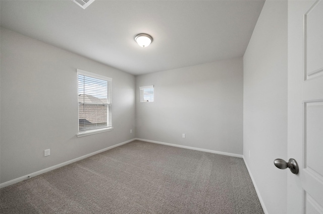 view of carpeted spare room