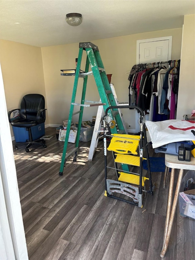 interior space with hardwood / wood-style flooring