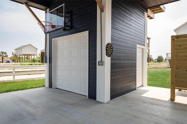 view of garage