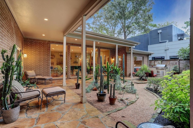 view of patio featuring area for grilling