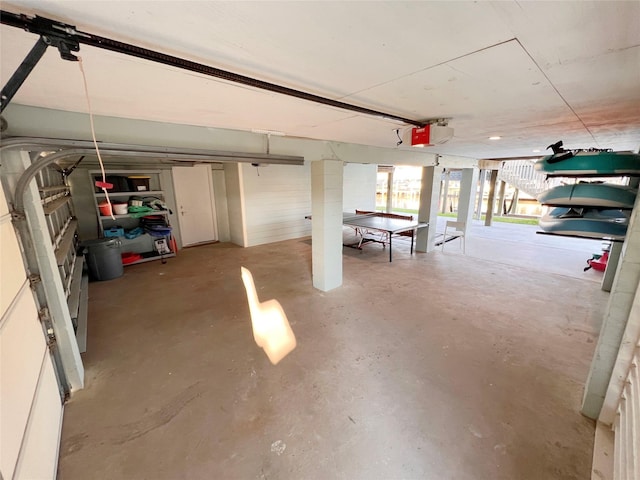 interior space featuring a garage door opener