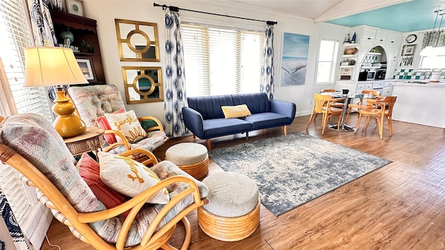 living room featuring hardwood / wood-style flooring