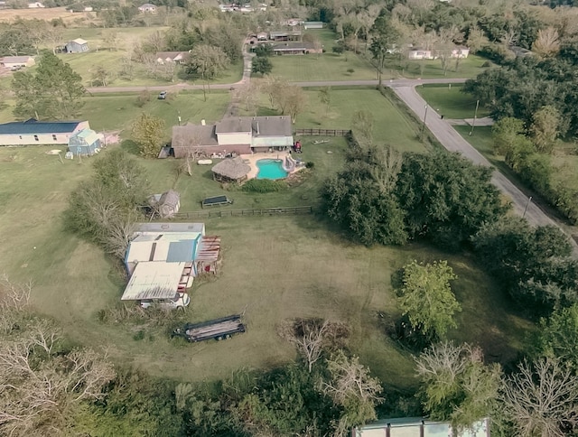 aerial view with a rural view