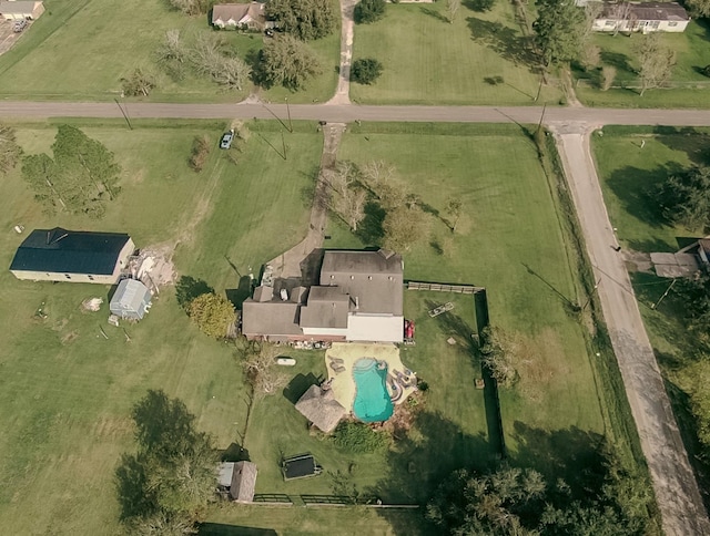 aerial view with a rural view