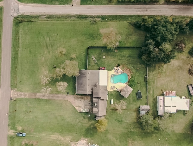 aerial view with a rural view