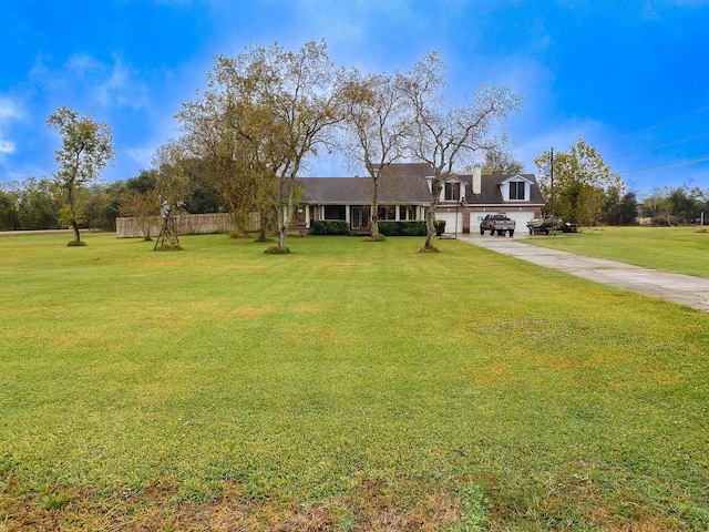 view of front of home with a front yard