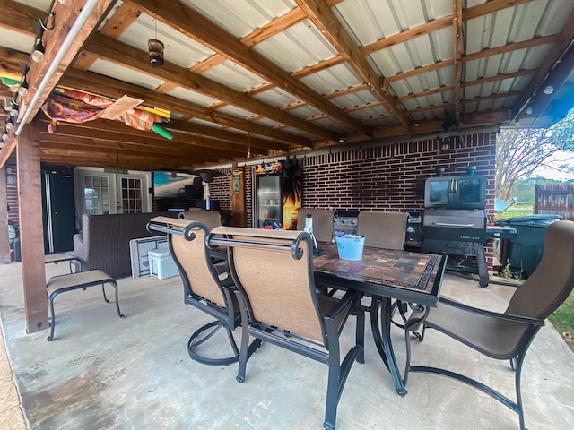 view of patio / terrace with an outdoor bar